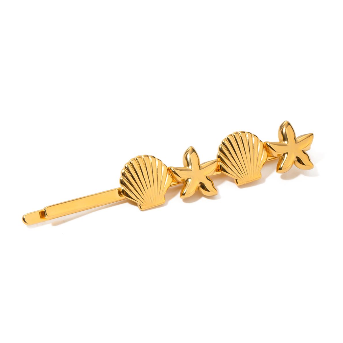 Two Starfish Two Shells One Pin Hair Clip