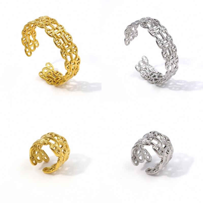 Stainless Steel Bangle & Ring