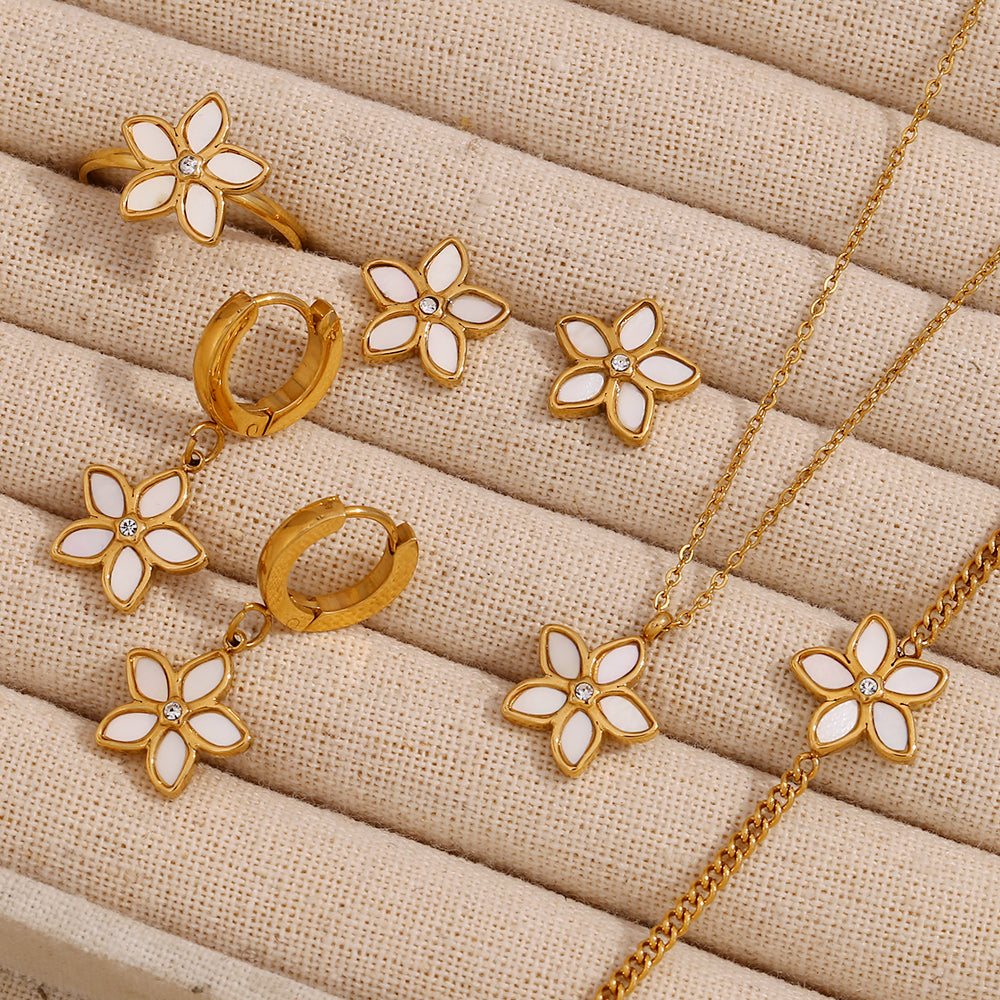 White Shell Flower Set