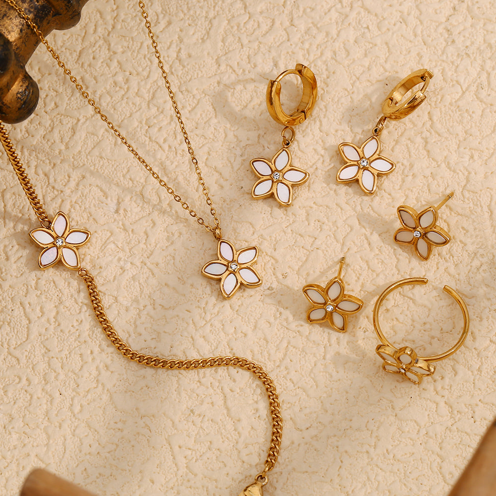 White Shell Flower Set