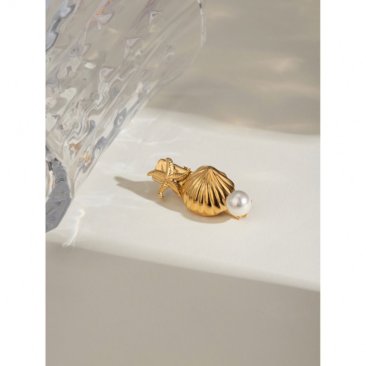 Large Shell Starfish Imitation Pearl Duck Beak Small Hair Clip