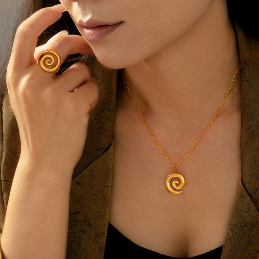 Spiral Shaped Charm Stainless Steel Set