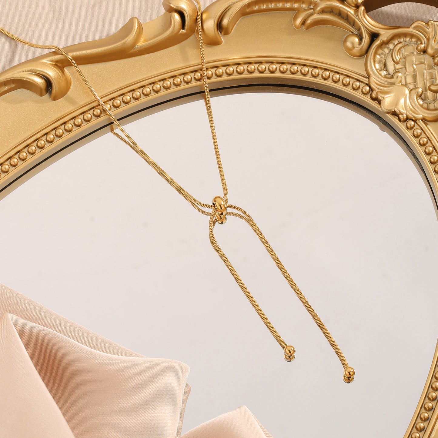 Minimalist Gold Set – Adjustable Chain Necklace & Bracelet