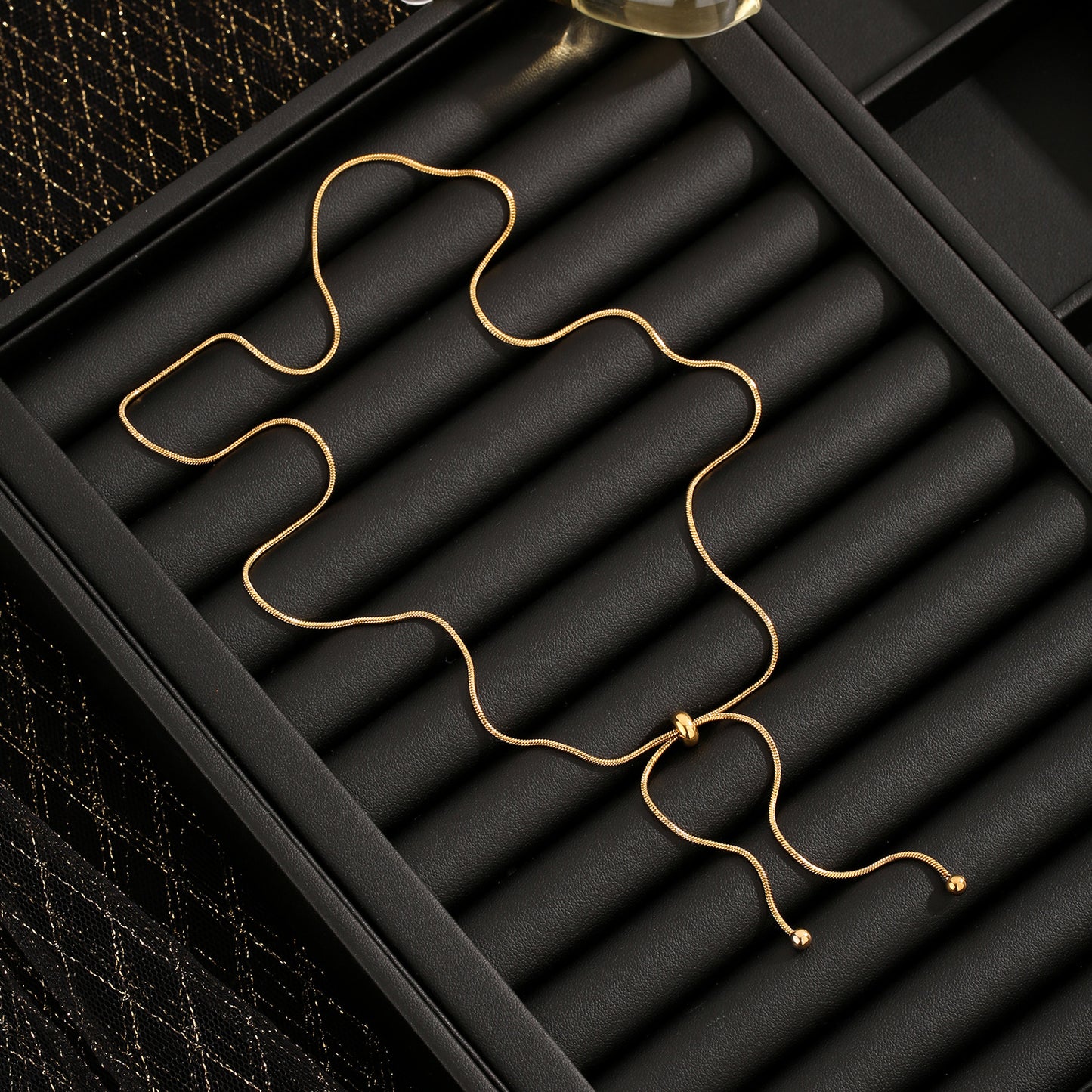 Minimalist Gold Set – Adjustable Chain Necklace & Bracelet