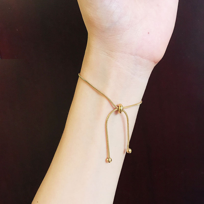 Minimalist Gold Set – Adjustable Chain Necklace & Bracelet