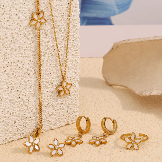 White Shell Flower Set