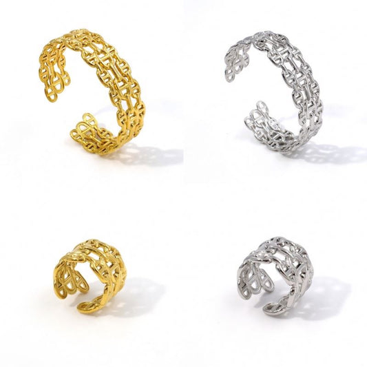 Stainless Steel Bangle & Ring
