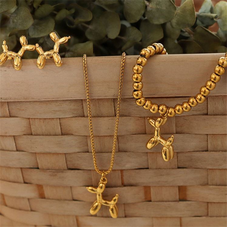 Sweet Dog Charms Stainless Steel Set