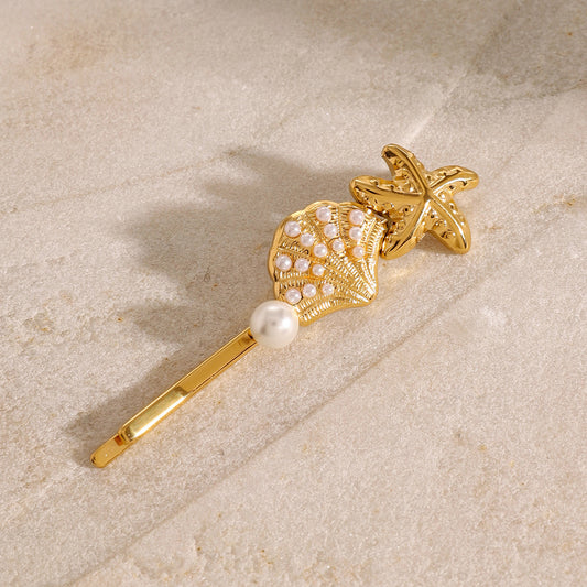 Pearl Shell Star Hair Clip