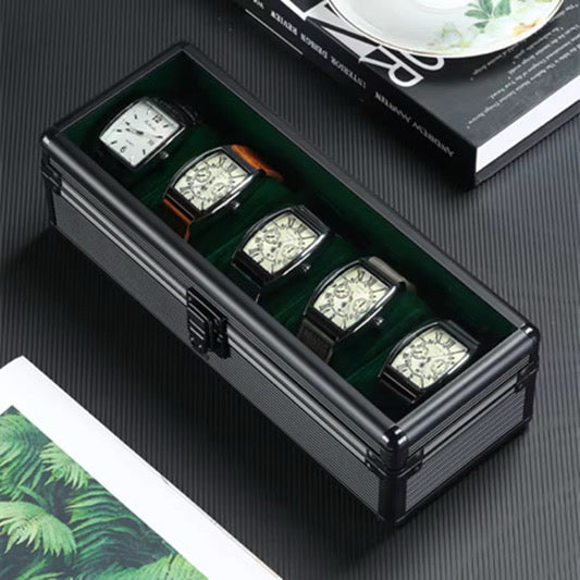 Premium 5-Slot Watch Storage Box – Available in Blue & Green